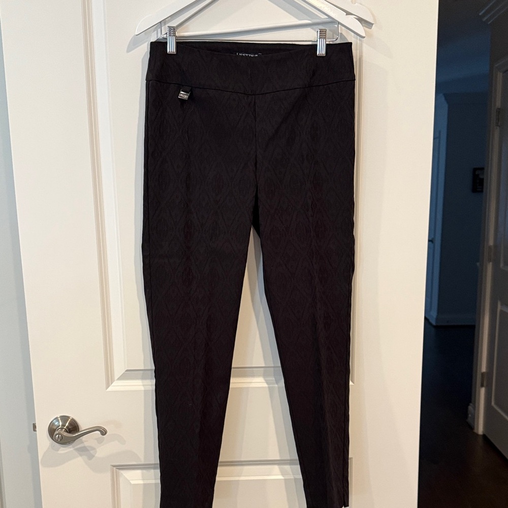 LISETTE Black Textured Skinny Pants